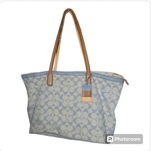 Coach shoulder bag. Blue and white. EUC great condition
